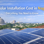 Solar installation on a residential rooftop in Nagpur showing solar panels and mounting structure
