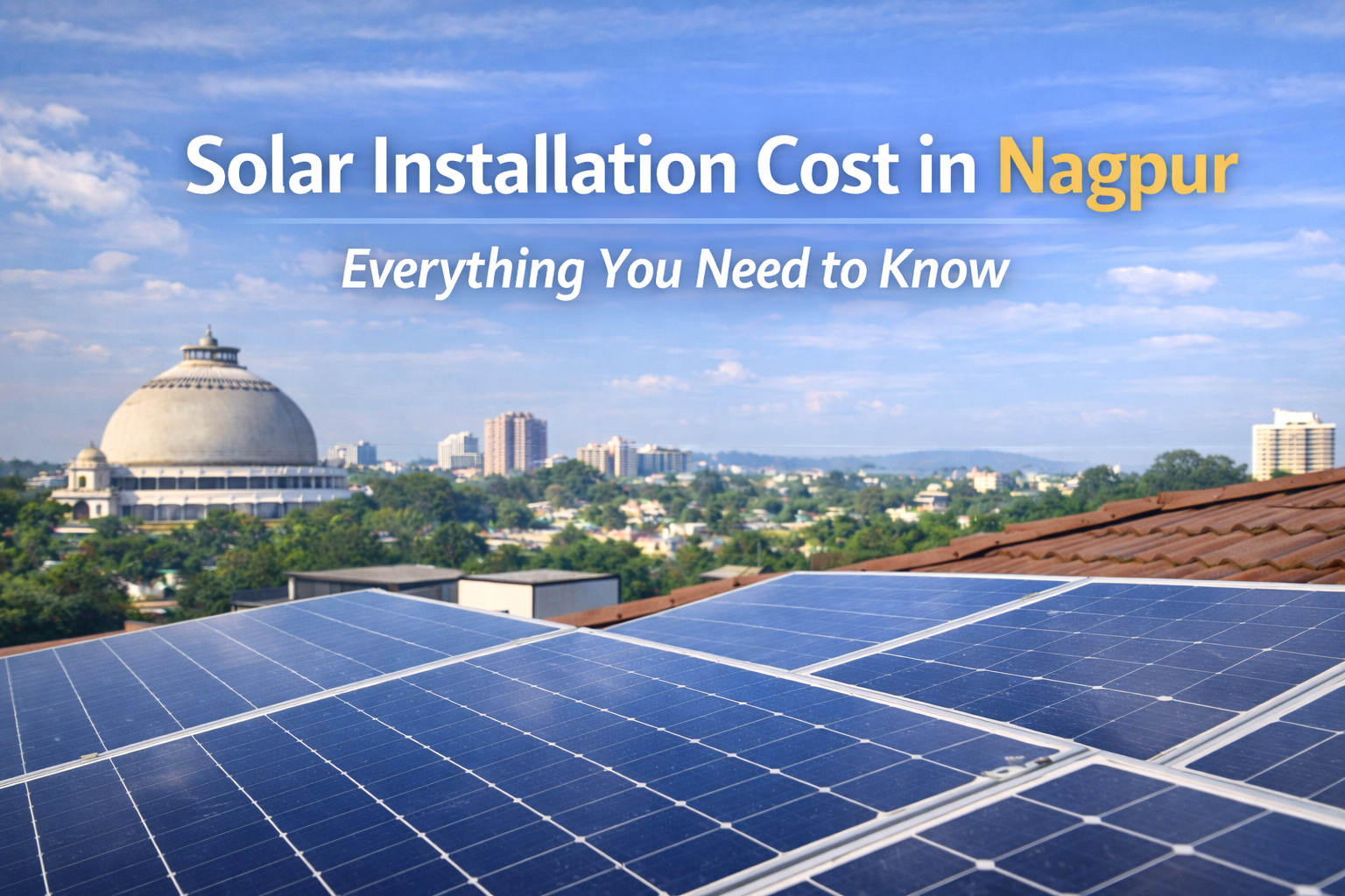 Solar installation on a residential rooftop in Nagpur showing solar panels and mounting structure
