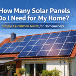 A rooftop solar panel setup helping homeowners estimate how many solar panels are needed for their home.