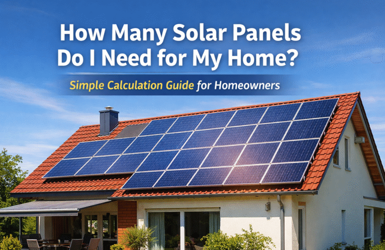A rooftop solar panel setup helping homeowners estimate how many solar panels are needed for their home.
