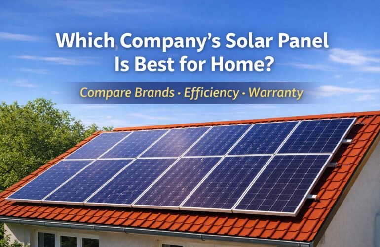Comparison of best solar panel for home installed on residential rooftop showing high efficiency solar modules