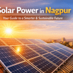 Solar power in Nagpur with rooftop panels generating clean energy under bright sunlight