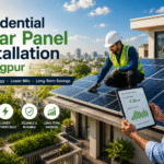 Residential rooftop solar panel installation on a modern home in Nagpur by Ranas Solar Enterprises
