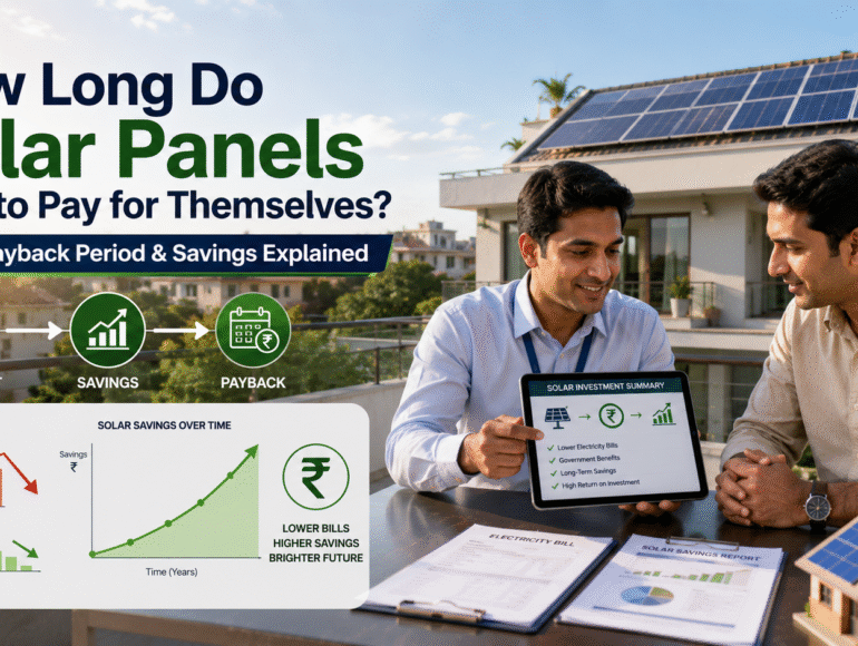 Homeowner reviewing solar panels investment and electricity savings with a solar consultant